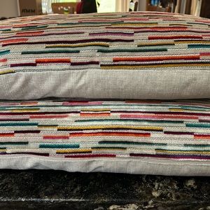 2 Rectangular Down-Filled Throw Pillows